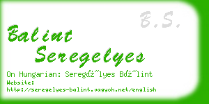balint seregelyes business card